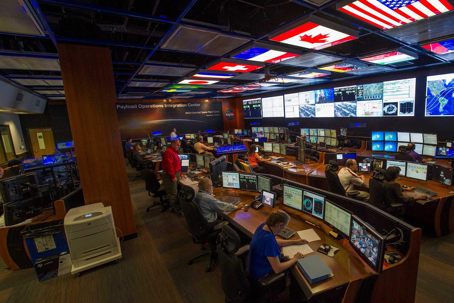 ЖК видеостена Matrix G2 центра управления МКС NASA, США